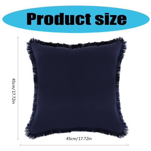 Zachte, stevige kussensloop, kussensloop,-450*450mm Marineblauw 2