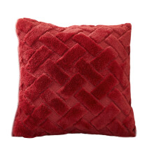 Elegant gestreept nep-konijnharig sierkussenhoes-Rood 45 45 cm