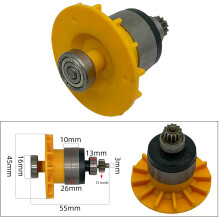 21V Brushless Drill Motor Rotor 12 Teeth For Cordless Electric Drill Replacement Compact 55x45mm Steel Rotor 13mm Tail Bearing