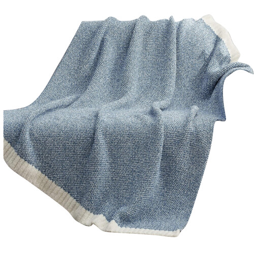 Soft Warm Knitted Bedding Throw Blanket Warm Winter Sofa-Blue