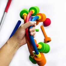 Complete Soft Foam Croquet Set, Skill And Concentration Game For Indoor And Outdoor Fun, Colorful Kids Foam Mallets And Balls, Lightweight Portable Se