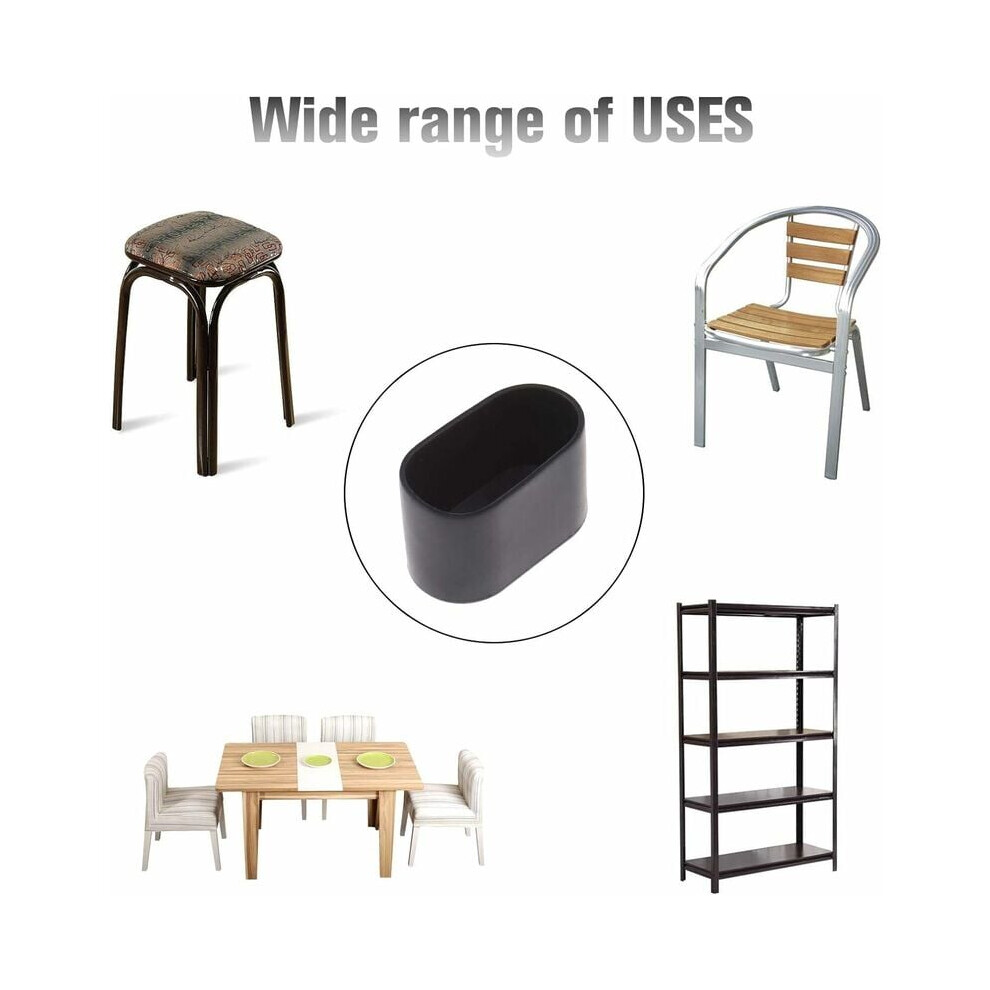Elegant Furniture Feet Protector, Advanced Table Foot Cover For Hardwood Floors, Premium Black Oval Furniture Leg Socks, Prevent Scratches And Noise 9169997256942