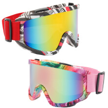 Gafas de esquí con protección UV400, gafas de snowboard para hombres, mujeres, jóvenes y niños, gafas protectoras con correa ajustable y