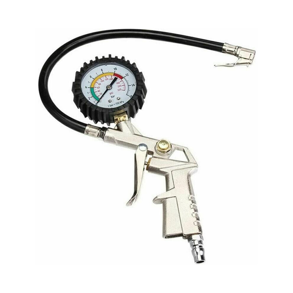 Tyre Air Inflator With Extended Rubber Hose, Ensuring Flexibility And Reach, Brass Valves For Secure Connections, Ideal For Maintaining Tire Pressure 9405630282818