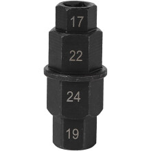 Ferramenta hexagonal para eixo, adaptador de roda dianteira de motocicleta em aço cromo-molibdênio para uso com uma só mão, fácil instalação e
