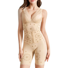 Body modelador sem costuras para mulheres, modelador pós-parto com modelagem de cintura e redução de coxas, body levantador de bumbum com silicone