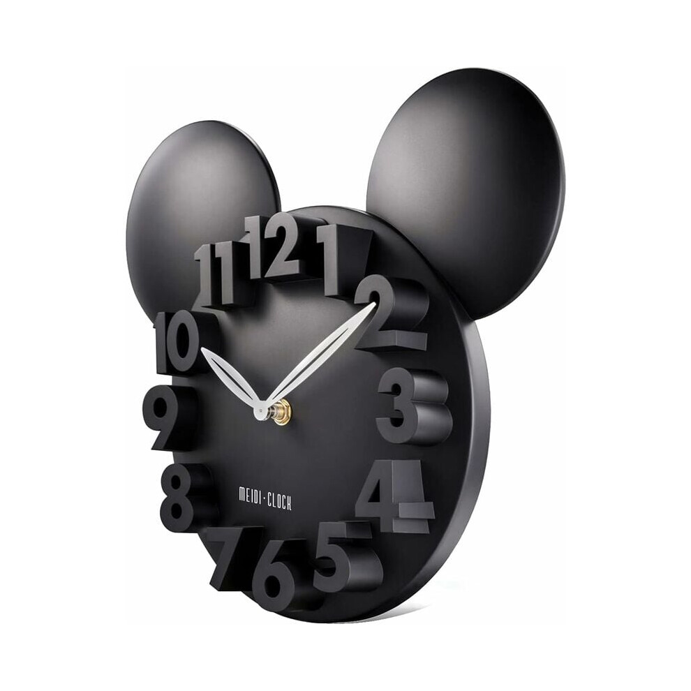 Officially Licensed Disney Mickey Theme Popcorn Vinyl Record Clock, Home Theater Cinema Quiet Operation Battery Operated Gift, Vintage Style &
