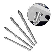 4Pcs/set Four-Flute Eccentric Drill Drilling Glass Tile Punching Triangle Drill Bit Tile Glass Cement Triangle Drill Bit