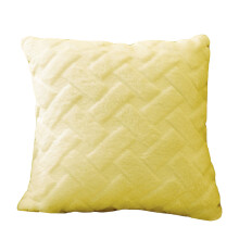 Pluchen nep konijn harige decoratieve kussensloop-Geel 45 45 cm