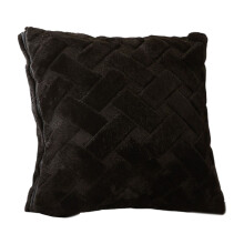 Comfort Faux Rabbit harige bankkussenhoes in-Zwart 45 45 cm