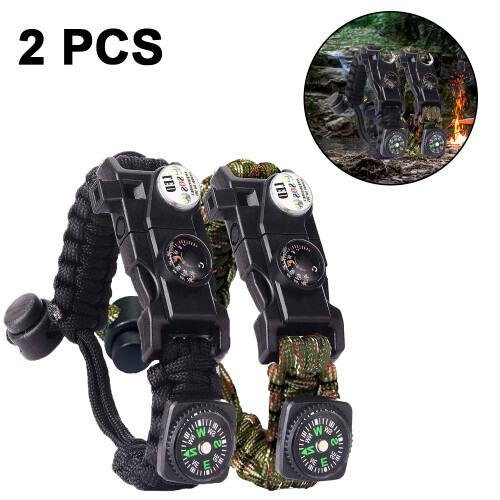 Βραχιόλι Paracord επιβίωσης για εξωτερικούς χώρους, τακτικός εξοπλισμός, αναβάθμιση