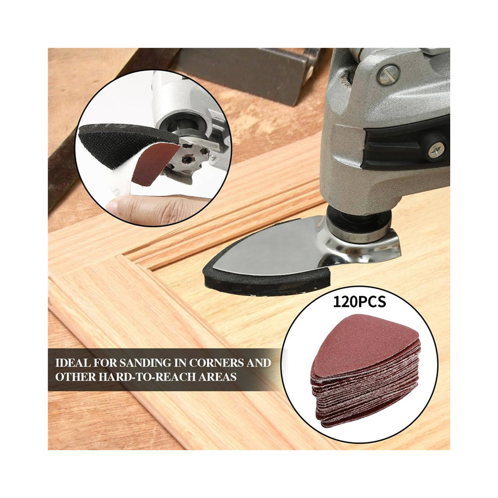 Professional 246Pcs Oscillating Sanding Kit: 3 Triangle & 3 Finger Sanding Pads With 240 Sandpapers 6935161487671