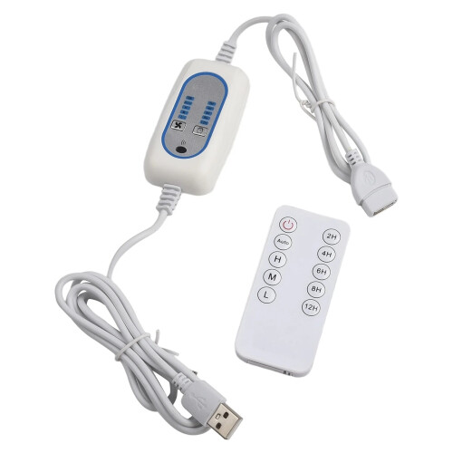 Telecomando per cavo di prolunga USB con interruttore timer, 5 livelli di velocità regolabili per ventole USB e luci LED