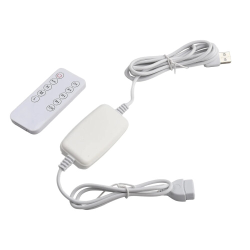 Telecomando per cavo di prolunga USB con interruttore timer, 5 livelli di velocità regolabili per ventole USB e luci LED 2