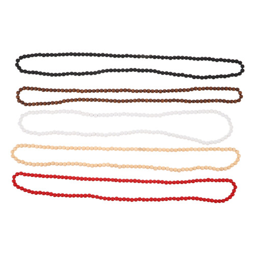 5Stk Holzkugelkette Damen Perlen Boho Farben