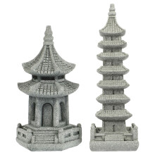 4 mini pagoden figurine, mikrolandschaft für aquarium