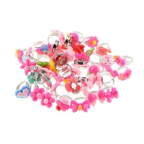 50St Kleurrijke Plastic Ringen Set Speelgoed Decoratie 2