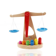 3-teiliges Holzwaage-Spielzeug mit 6 Gewichten, Lernspiel für Kinder