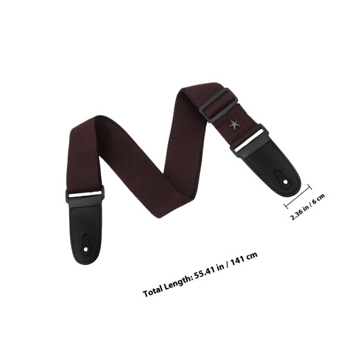 Courroie Guitare Noire Denim Robuste Anti-Usure 1