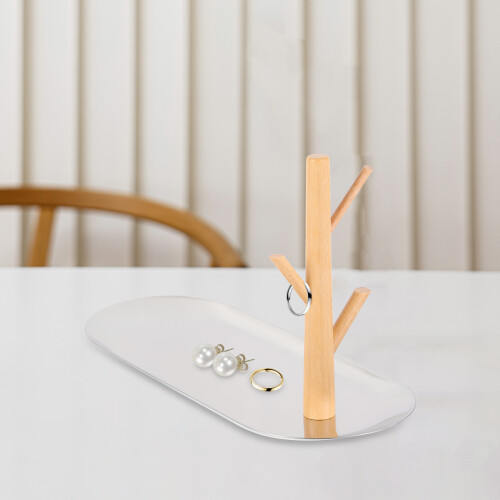 Multifunktionales Ringe-Tablett Aus Holz Und 2