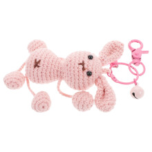3Stk Kreatives Rosa Häkelschwein Aus Für Auto- & Taschen-Deko