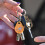 3St Retro Gouden Sleutelring Met Decor Auto En 3