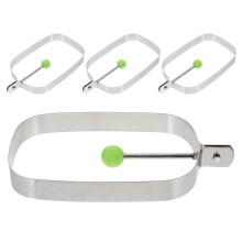 4Stk Quadratische Eierform Eierringe Pfanne Muffins Silber