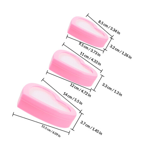6Stk Ringbox Herzform Pink Kunststoff Schmuck Organizer Kinder 1