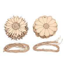 40 blumenförmige holzspäne, sonnenblume, diy bastelmaterial