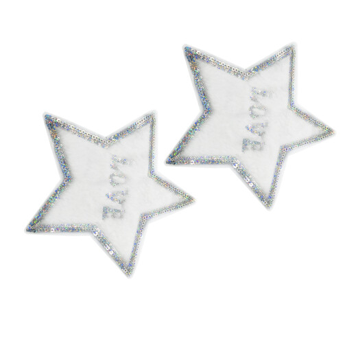 2 Pcs Five-Pointed Star Cloth Sticker Clothing Hole Patch Sequin