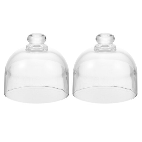 2Ud De Vidrio Clara Para Pasteles Cubierta Antipolvo Para Postres 2