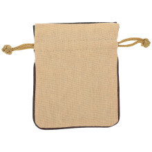 1Ud Pouch De Cuero Microfibra Marrón Para Joyería Y Relojes Con Cordón