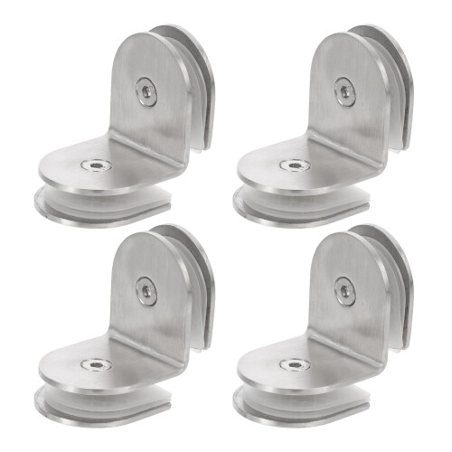 4Ud Sujetavidrios De Acero Inoxidable Plata Para Uso Doble