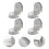 4Ud Sujetavidrios De Acero Inoxidable Plata Para Uso Doble 3