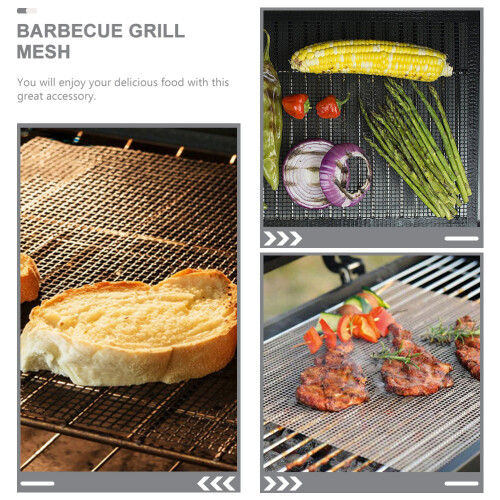 3Ud Alfombrillas Para Bbq De Negro Antiadherente 1