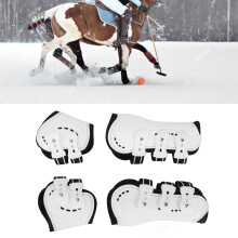 Shock Absorbing Horse Leg Protection Boots White Set of 4 Size M
