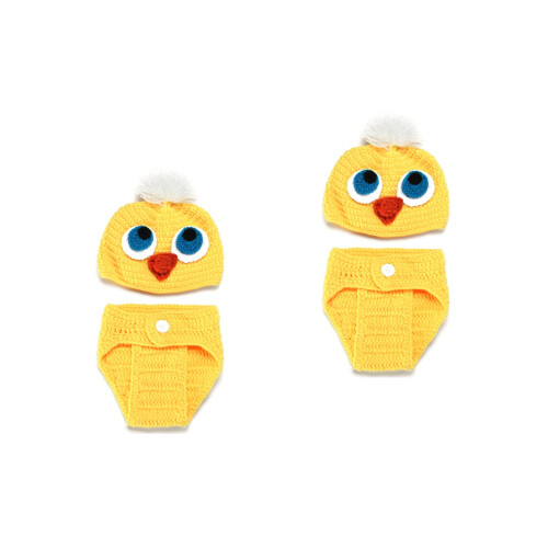 2 Unidades Disfraz Bebé Tejido A Ganchillo Ropa Amarillo 2