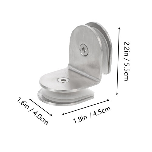 4Ud Sujetavidrios De Acero Inoxidable Plata Para Uso Doble 1