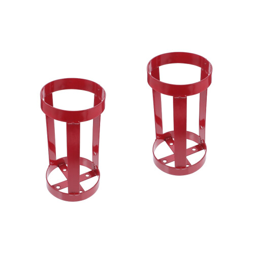 2Pièces Support Mural Extincteur Rouge Acier Pour Maison Bureau 2