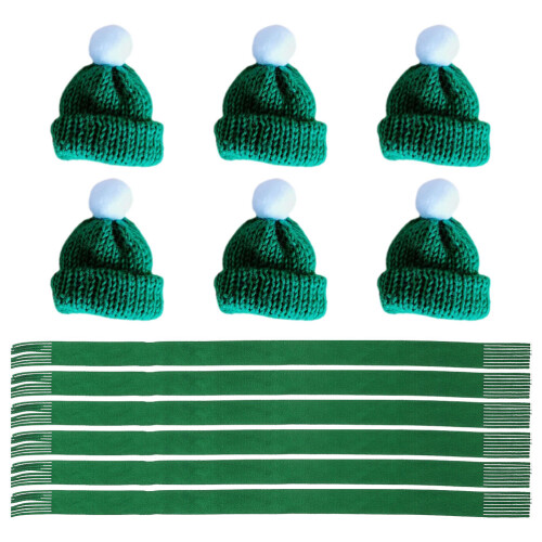2 Sets Mini Knitting Hat and Scarf Xmas Set