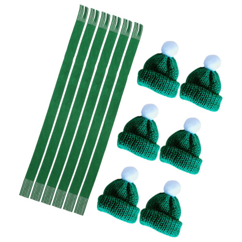 2 Sets Mini Knitting Hat and Scarf Xmas Set 1