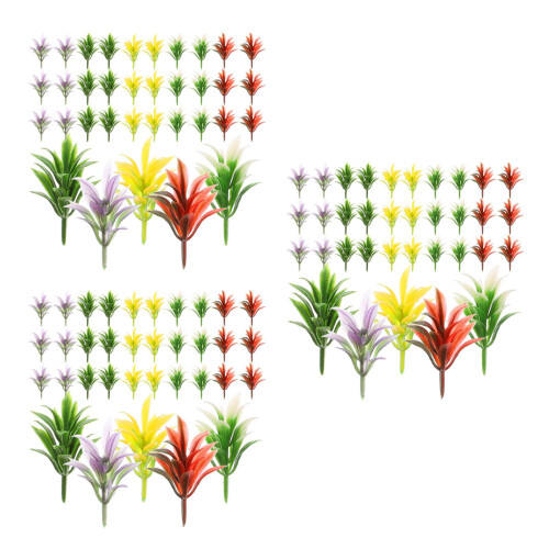 150 Pcs Diy Miniature Colorful Artificial Railway Grass Model 2
