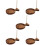 5pcs String Fishtail Spool Acacia Copper Wooden 6