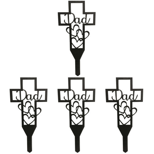 4pcs Decorative Memorial Cross Stake The Elements Cemetery Stake 1