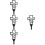 4pcs Decorative Memorial Cross Stake The Elements Cemetery Stake 7