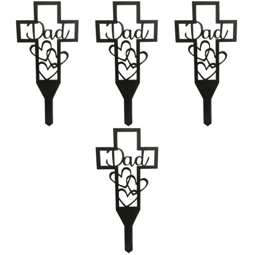 4pcs Decorative Memorial Cross Stake The Elements Cemetery Stake 2