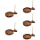 5pcs String Fishtail Spool Acacia Copper Wooden 8