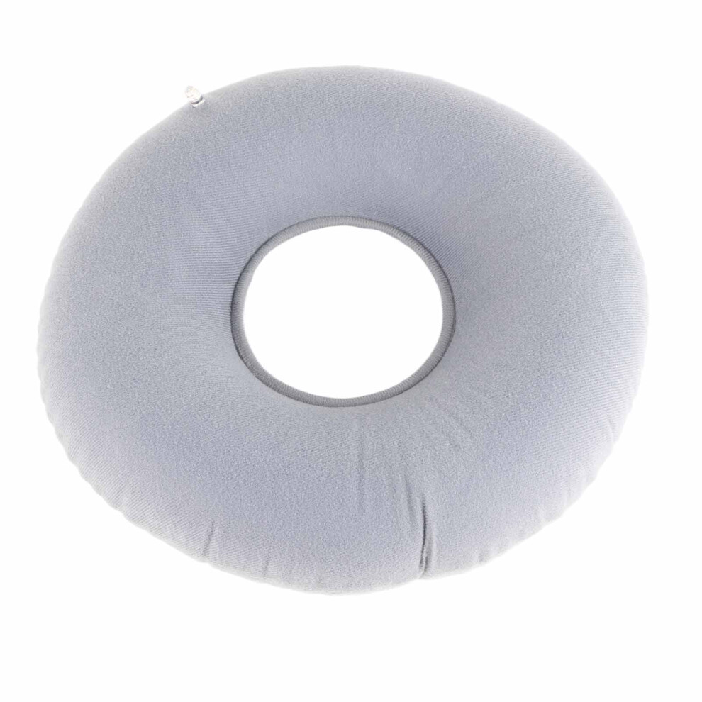 Gray 39Cm Inflatable Donut Pillow Cushion For Hemorrhoids & Pregnancy