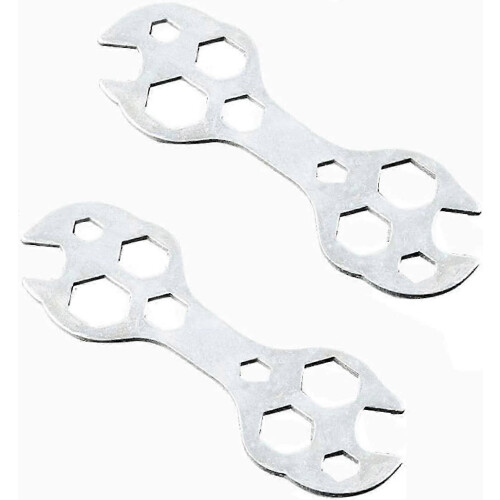 2 Pcs Bicycle Repair Tool Set Assembly Tool Multi-Function Wrench Universal Maintenance Portable Handy Silver
