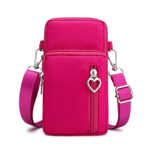 Crossbody Phone Bag for Women, Water Resistant Sturdy and Durable Nylon Travel Purse with 4 Zipper Pockets, Detachable Shoulder Strap Wristlet Wallet
